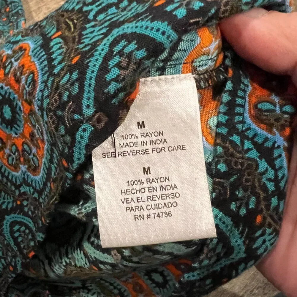 Patrons of Peace | Long Sleeve Open Back Romper Boho Teal‎ Women’s Size M - Picture 8 of 11